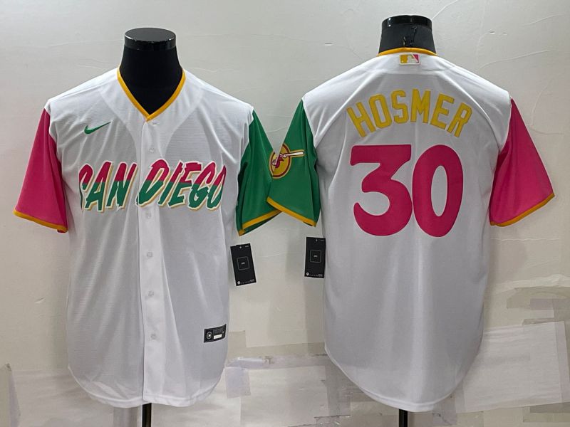 Men San Diego Padres 30 Hosmer White City Edition Game Nike 2022 MLB Jerseys